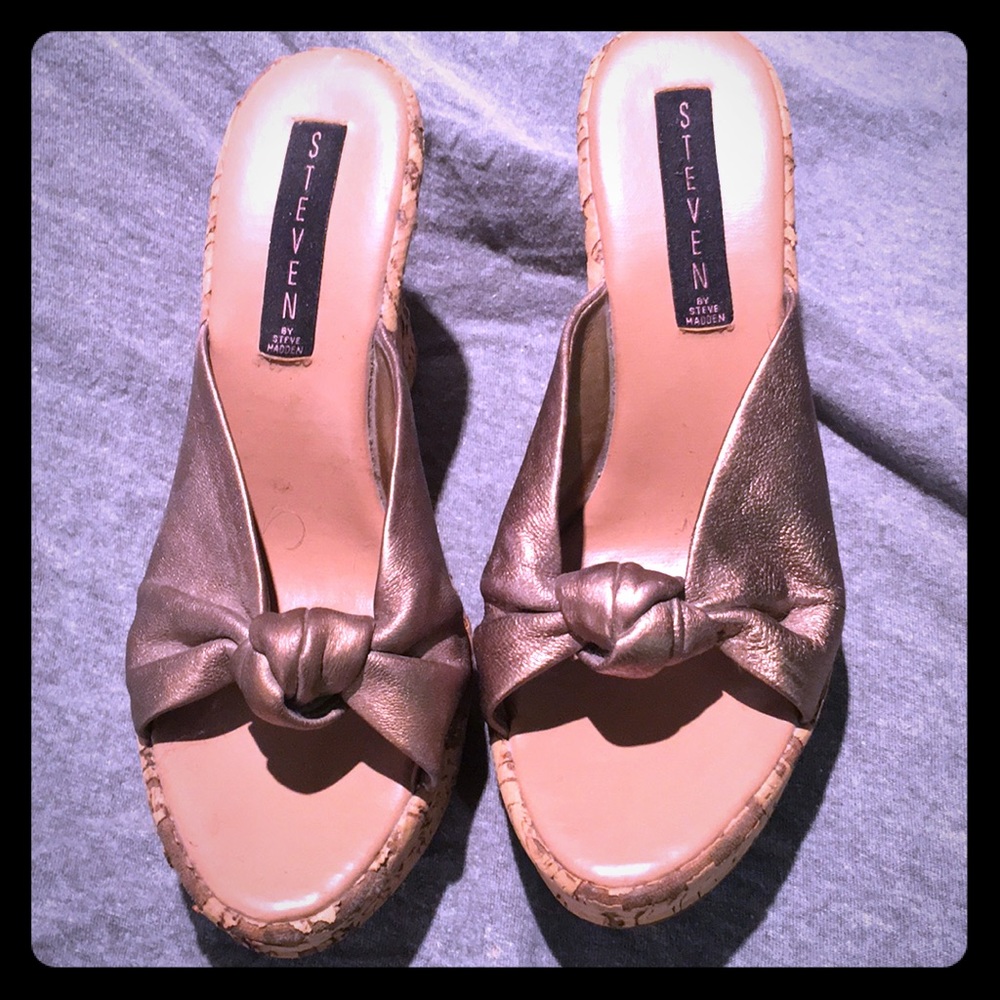 Steven by Steve Madden bronze wedges.